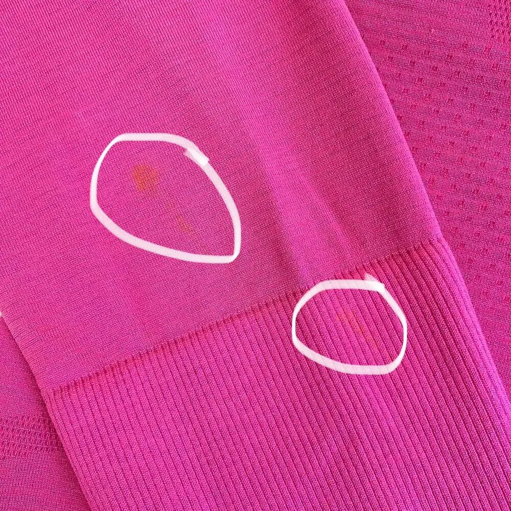 Lululemon Swiftly Tech Long Sleeve Running Shirt Race Length Sonic Pink STAINS